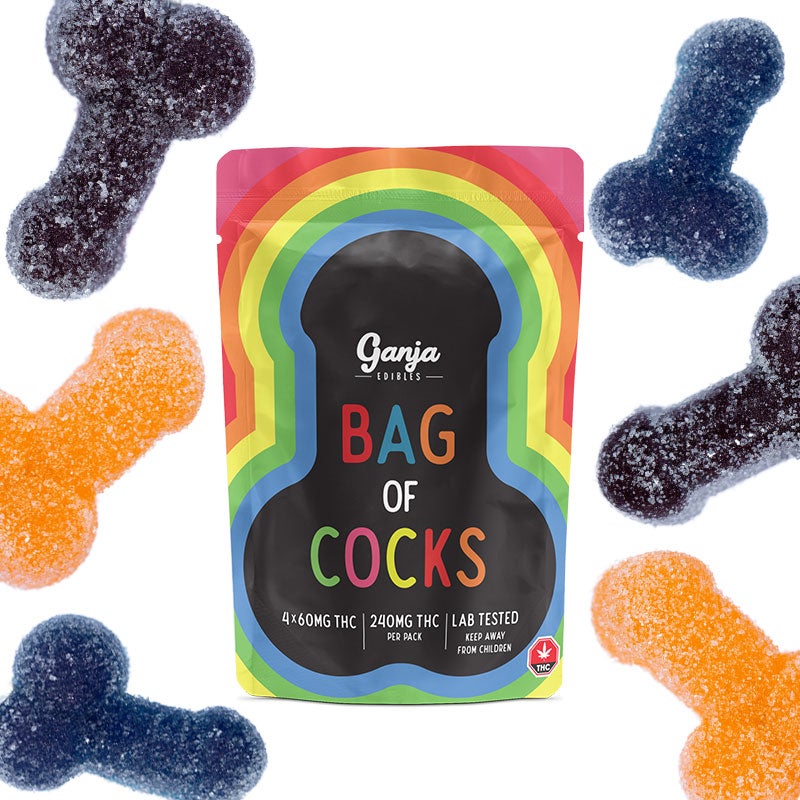 Ganja Bag of Cocks Sour – 4 x 60mg THC