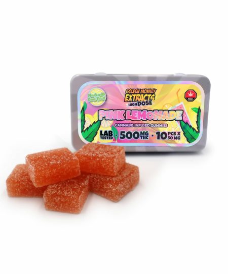 Golden Monkey Extracts – High Dose 500mg THC Gummy – Pink Lemonade