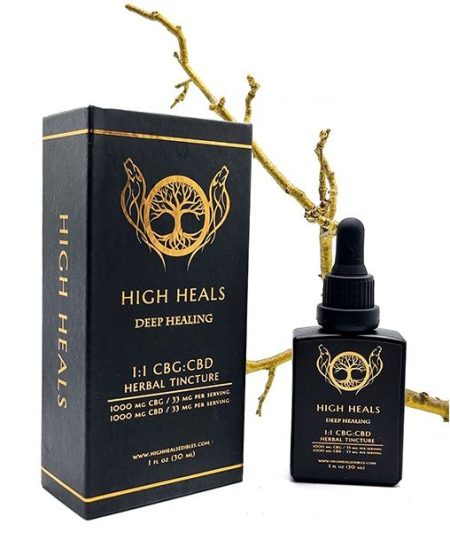 High Heals Tincture - Deep Healing 1:1 (1000mg CBD + 1000mg CBG)