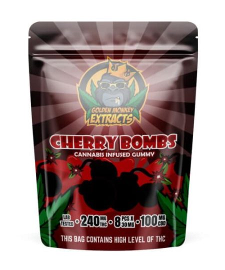 Golden Monkey Extracts – Cherry Bomb Gummies 240mg THC/CBD