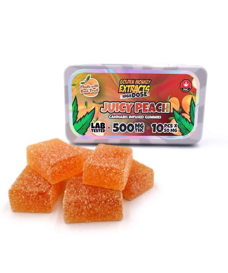 Golden Monkey Extracts – High Dose 500mg THC Gummy – Juicy Peach