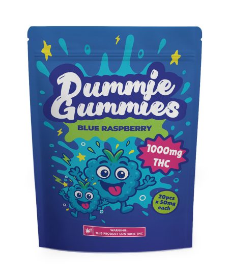 Dummie Gummies – Blue Raspberry 1000mg THC Gummies