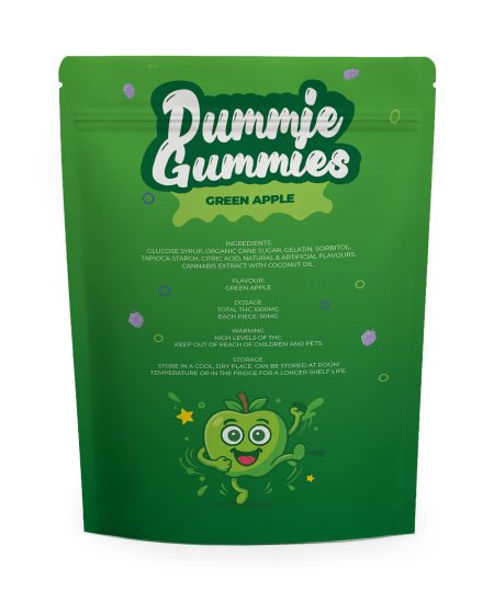 Alternative view of Dummie Gummies – Green Apple 1000mg THC Gummies