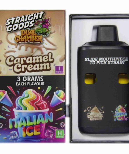 Straight Goods Supply Co. – Dual Chamber Disposable Vape (3+3 Grams) - Caramel Cream + Italian Ice