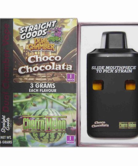 Straight Goods Supply Co. – Dual Chamber Disposable Vape (3+3 Grams) - Choco Chocolate + Cherra Melon