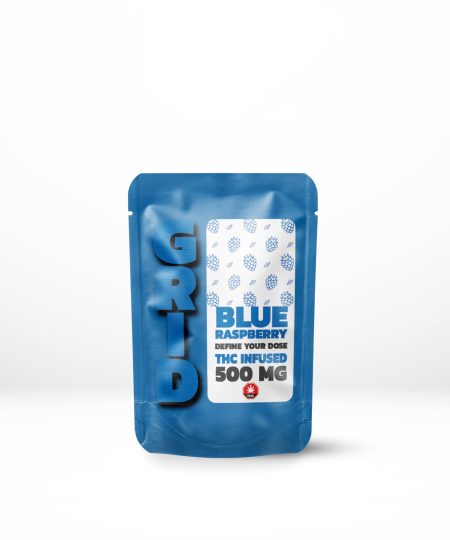 Alternative view of GRID – 500mg THC Gummy – Blue Raspberry